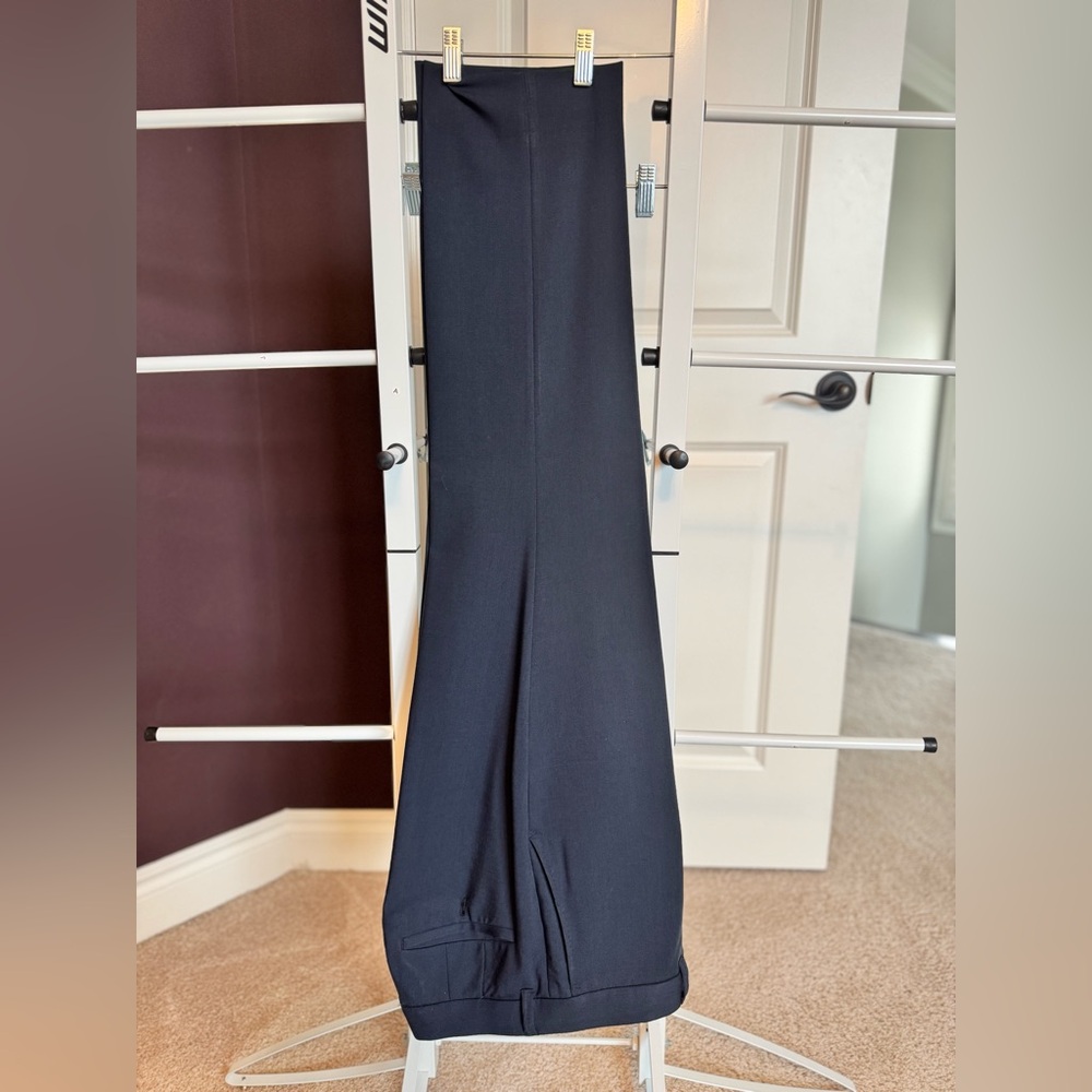 Men's navy Sunwill flat front dress pants. Size 38. Hemmed for 5' 10" male.